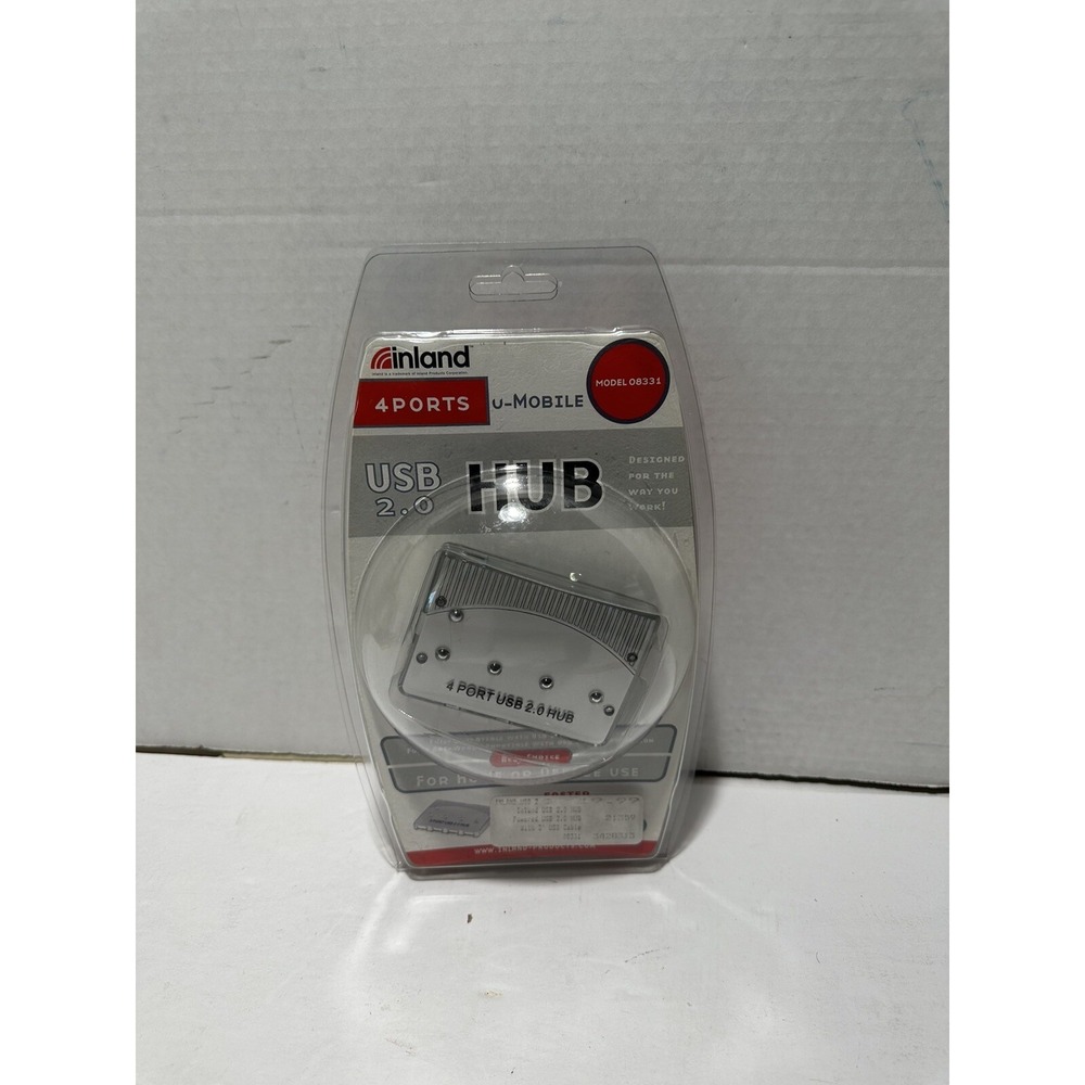 Inland 4 Ports U Mobile  uSB 2.0   4 Port HUB Model 08331 New